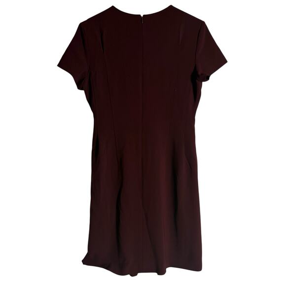 Theory Admiral Crepe Burgundy Short Sleeve Preppy A-Line Mini Dress Size 8 - Picture 9 of 10